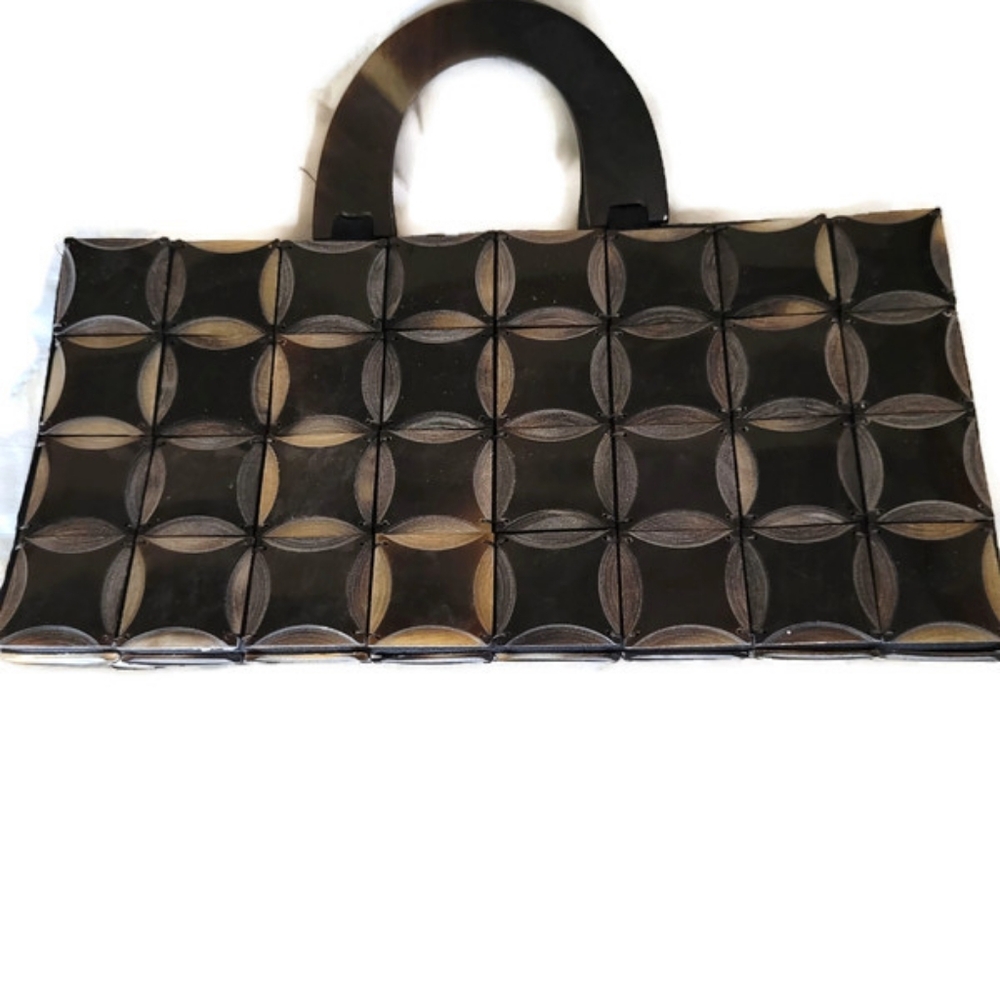 Tortoise shell look handbag small Formal